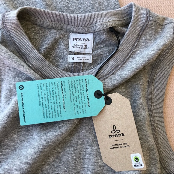 Prana Cozy Up Beach Hopper Adjustable Waist Side Pockets Gray Sleeveless Dress M - Picture 10 of 12